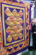 Sally Ruggles with her quilt